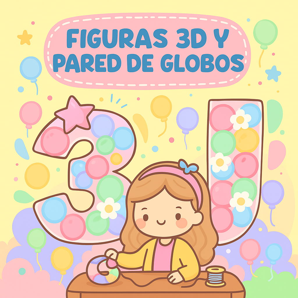Figuras en 3D: Mosaico y Pared de globos